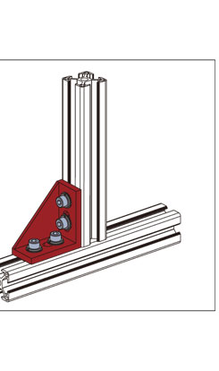 鋁型材強力鑄鋁角件安裝示意圖