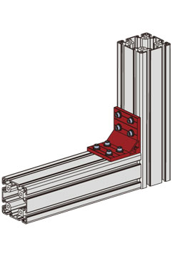 80*規格鋁型材強力角碼安裝示意圖