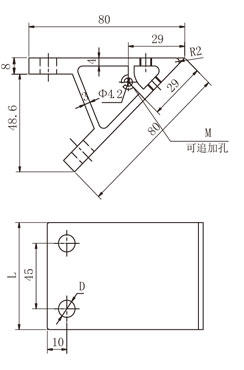 45度鋁型材雙槽角件物理參數