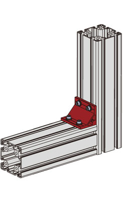 60*規格鋁型材角碼安裝示意圖