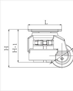 水平調(diào)節(jié)支撐腳輪側(cè)視圖 水平調(diào)節(jié)支撐腳輪側(cè)視圖